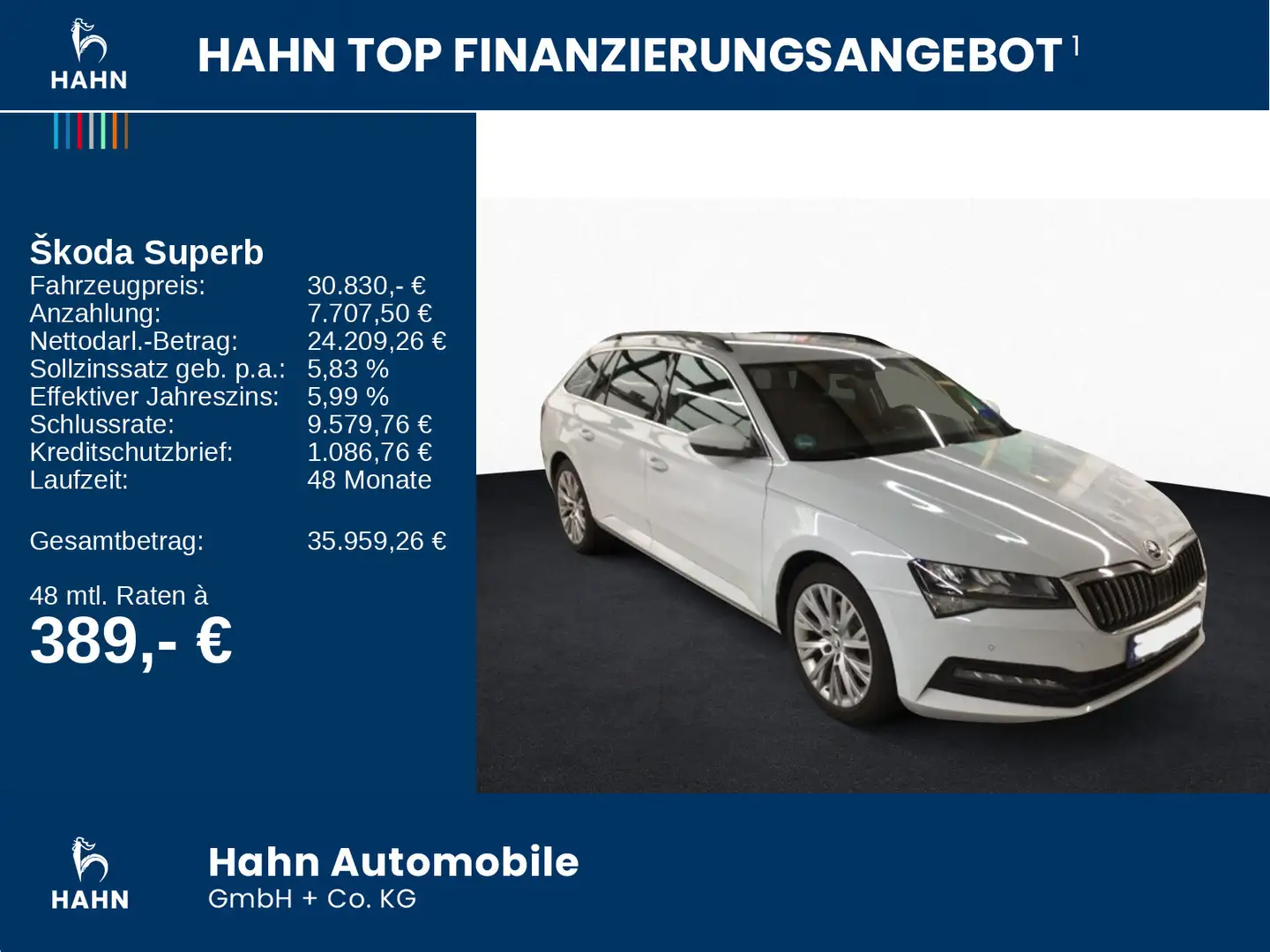 Skoda Superb Combi Ambition 2.0TDI DSG ACC Kamera AHK Weiß - 2