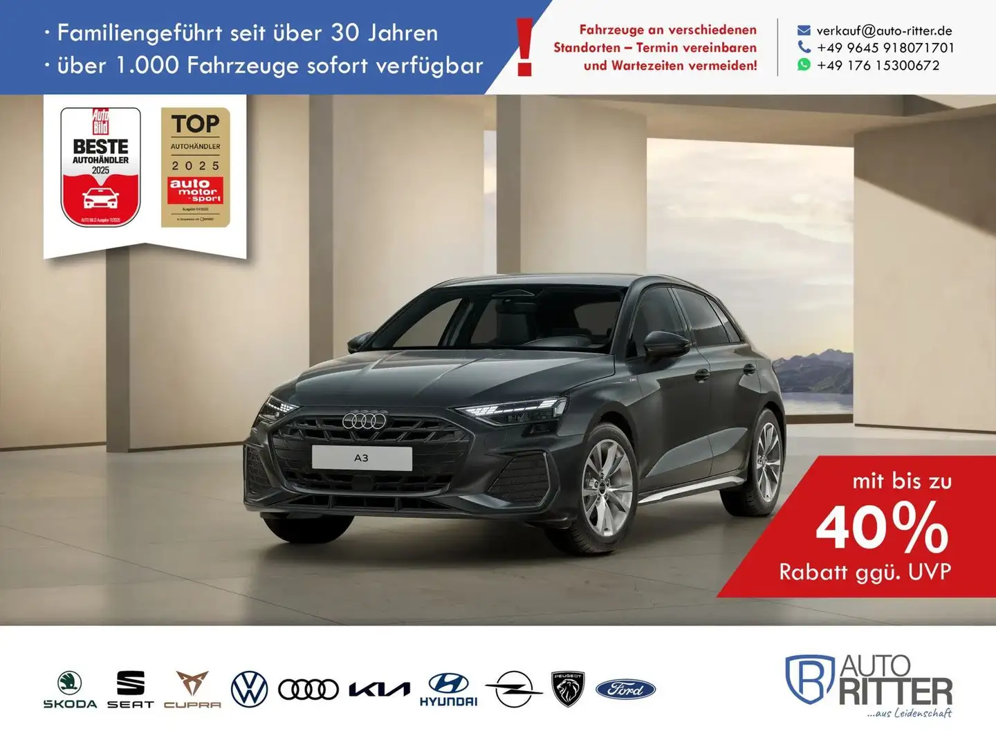 Audi A3 Sportback S line ACC|RFK|LED|Carplay|Klima... Grau - 1