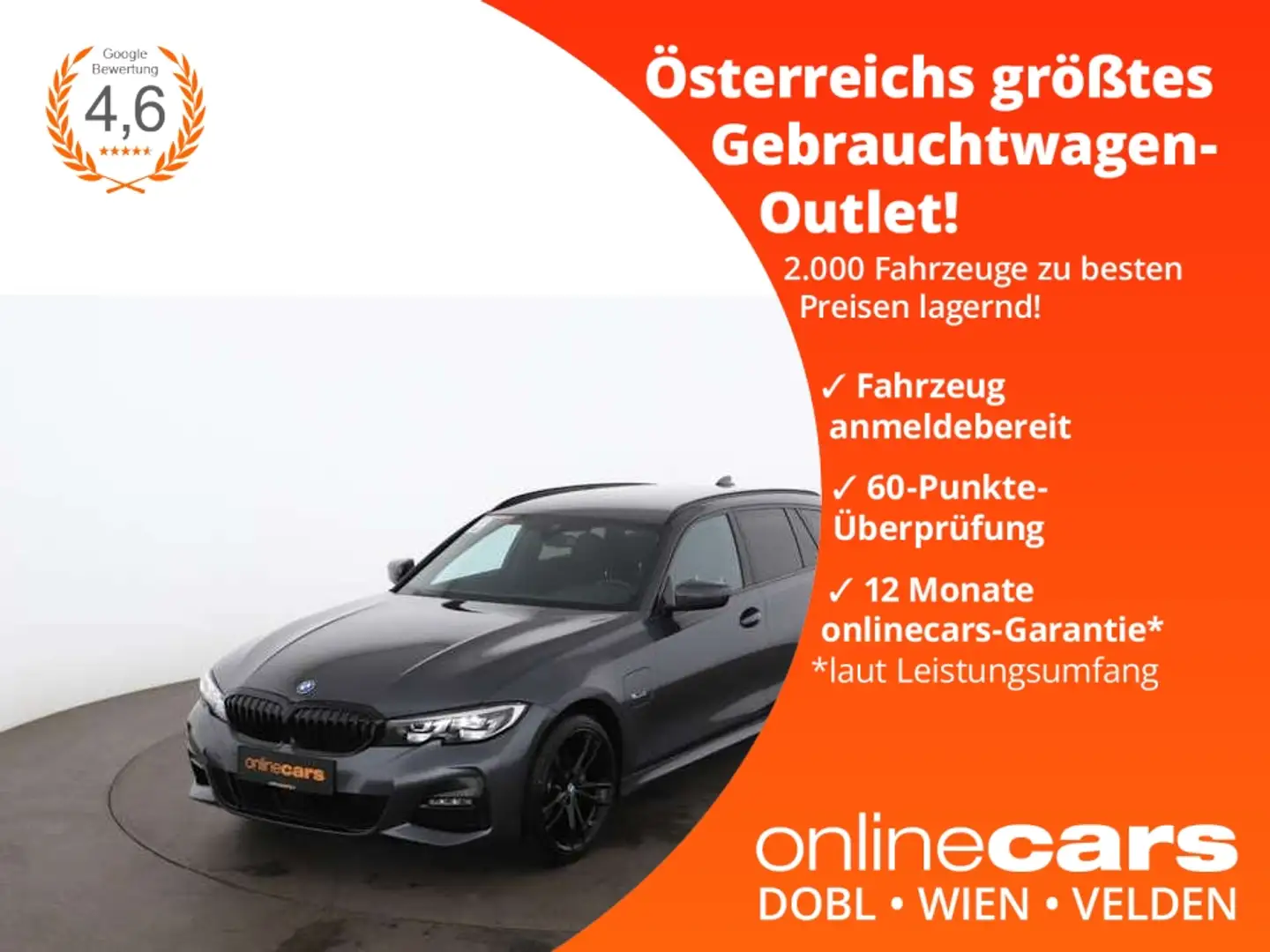 BMW 320 e Touring M-Sport Aut LED AHK RADAR NAVI LEDER Grau - 1