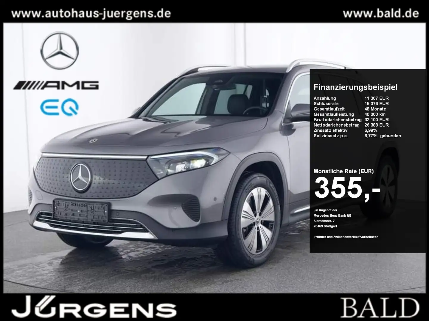 Mercedes-Benz EQB 350 4M Progressive-Advanced/LED/Cam/Totw/18" Grijs - 1