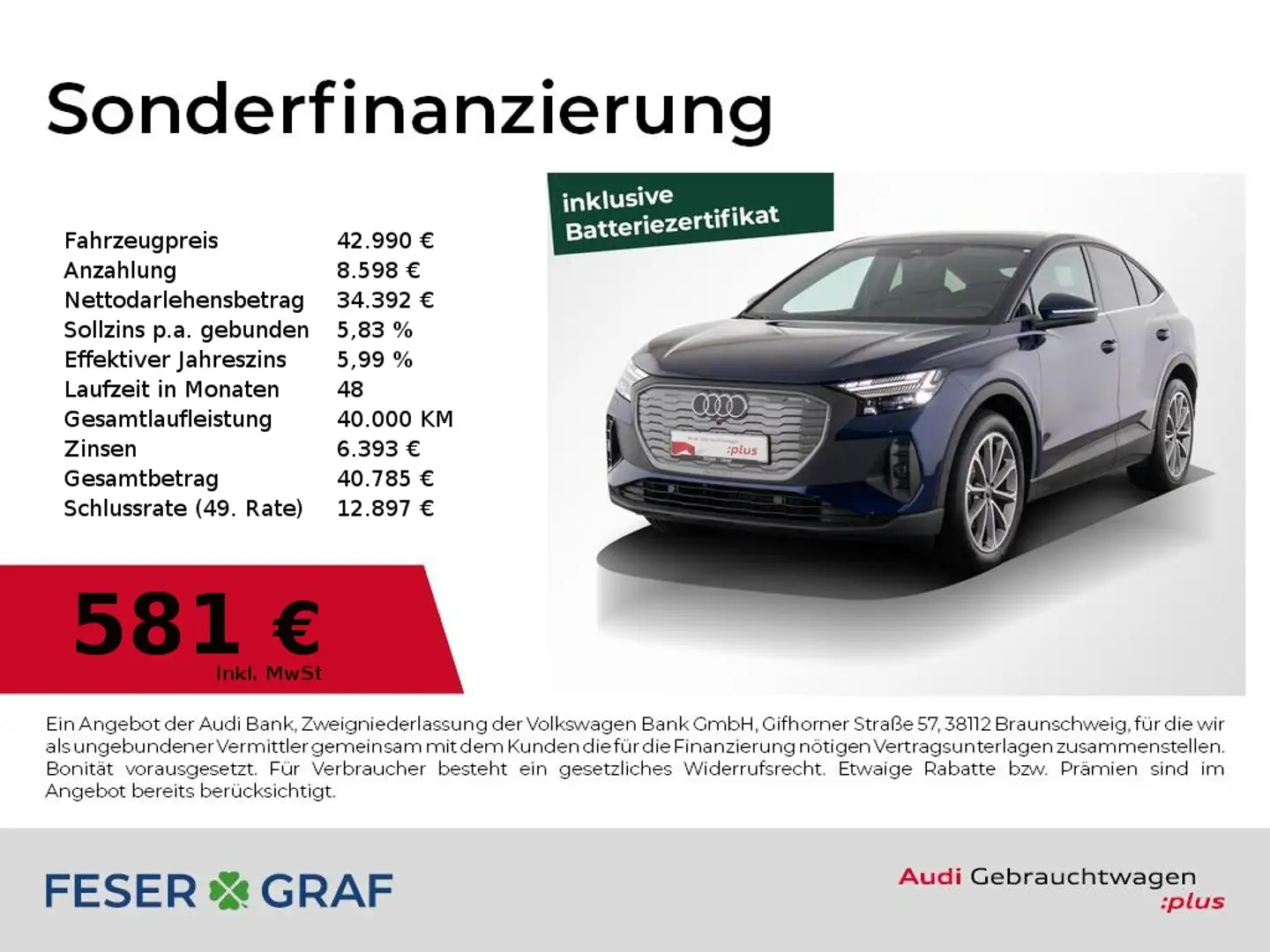 Audi Q4 e-tron Sportback S line 35 matrix LED/ AHK Albastru - 1