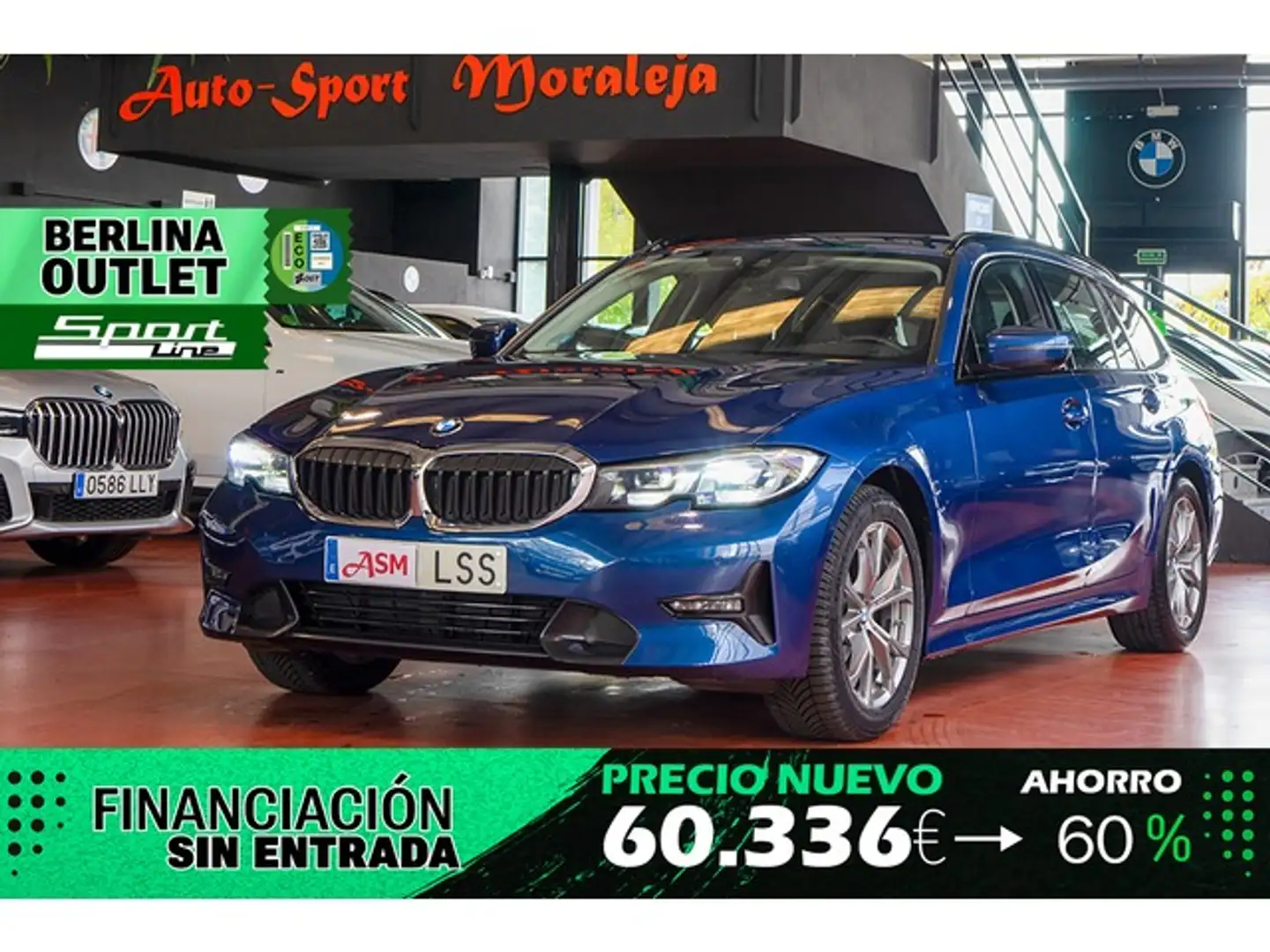 BMW 318 318dA Touring Bleu - 1