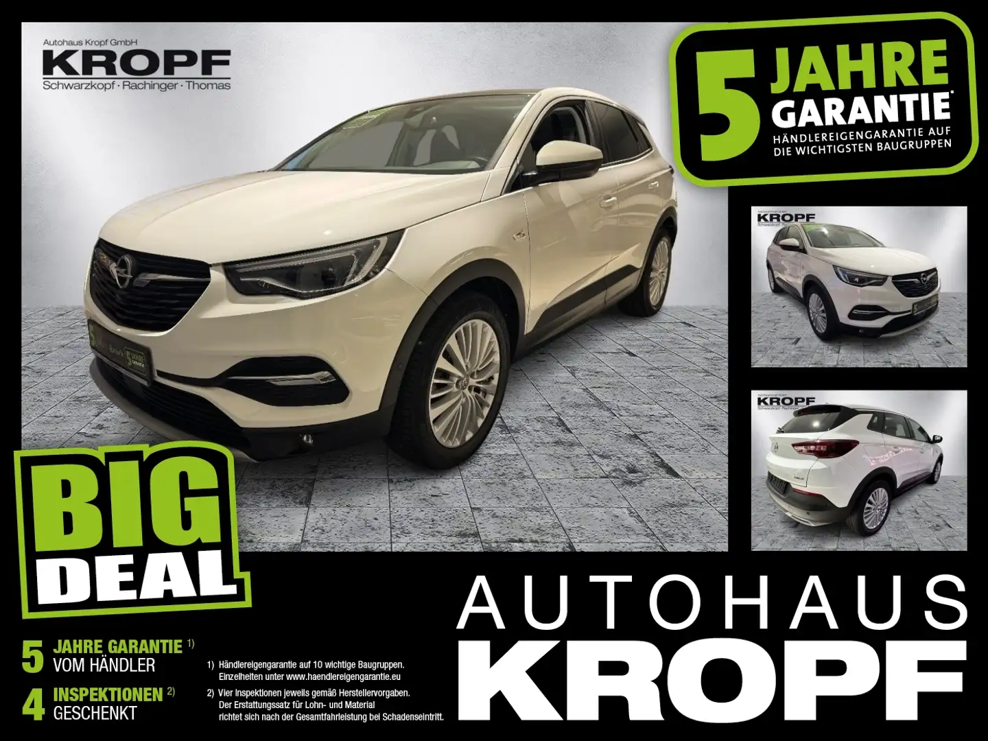 Opel Grandland 1.2T Fin.ab 2,99% LED+Navi+Panorama+AHK Wit - 1