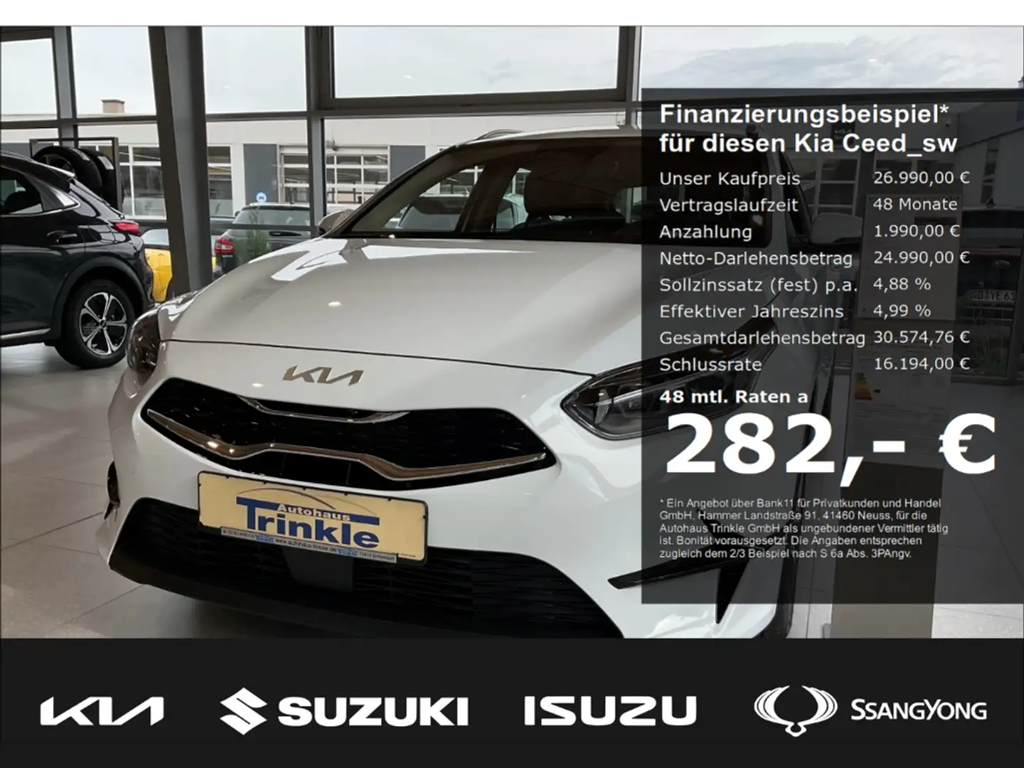 Kia Ceed SW / cee'd SW 140 PS DCT Spirit Navi *KEIN MIETWAGEN* Digitales Blanc - 1