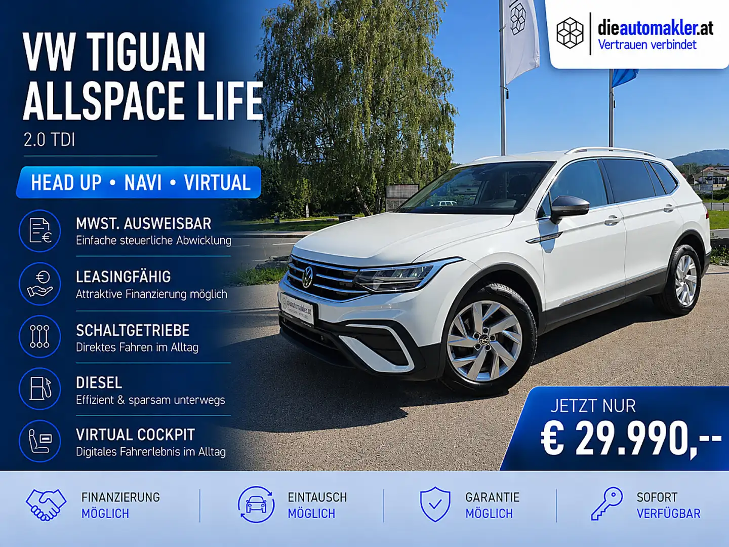 Volkswagen Tiguan Allspace 2.0 TDI Life |HEAD UP|NAVI|VIRTUAL| Weiß - 1