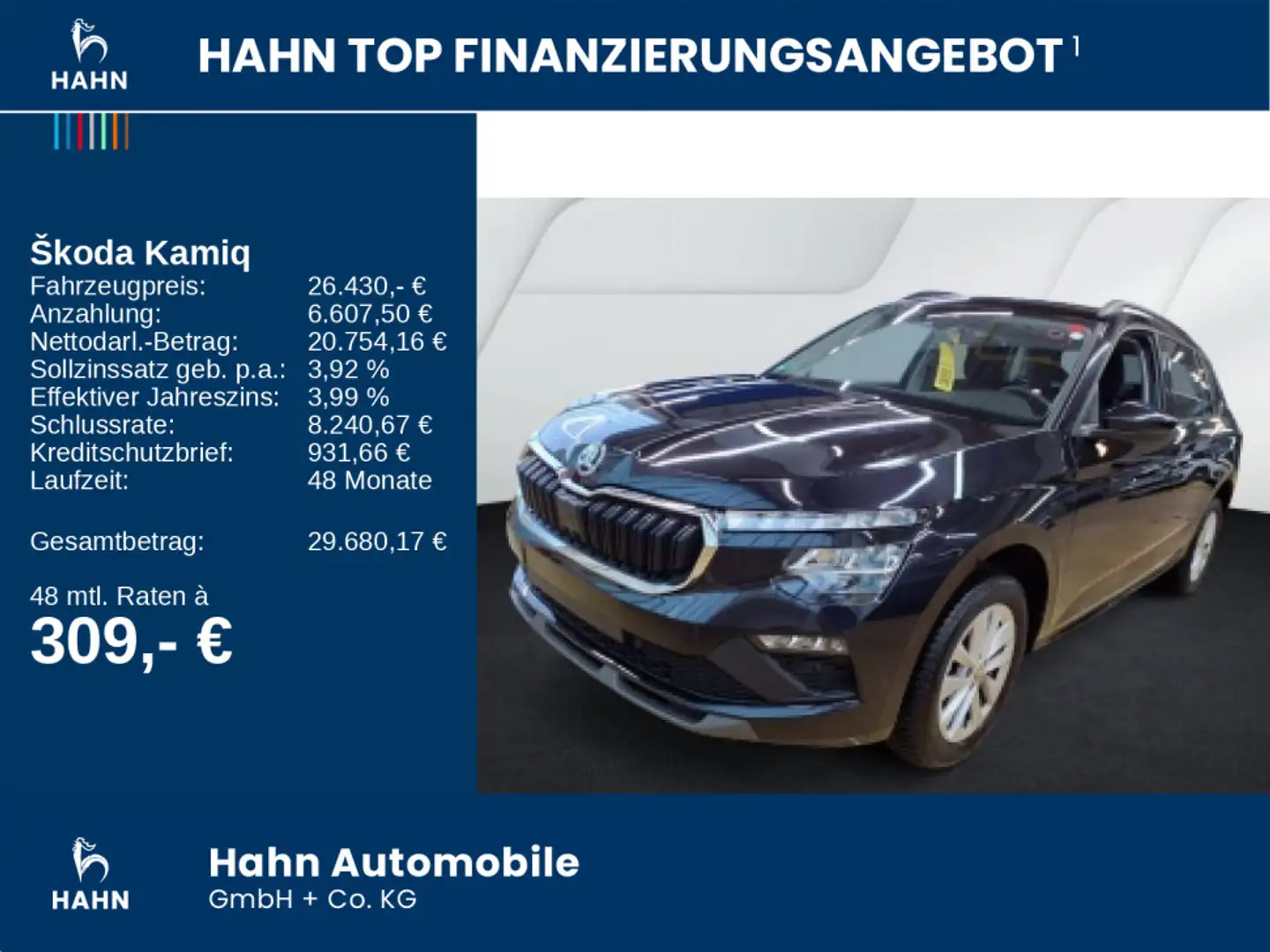 Skoda Kamiq 1.5TSI DSG Selection LED Navi ACC Cam SHZ Schwarz - 2