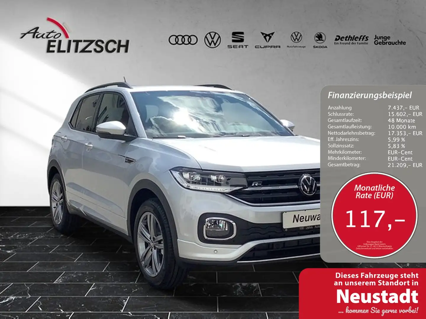 Volkswagen T-Cross TSI R-Line DSG LED ACC Climatronic PDC SH LM Schwarz - 1