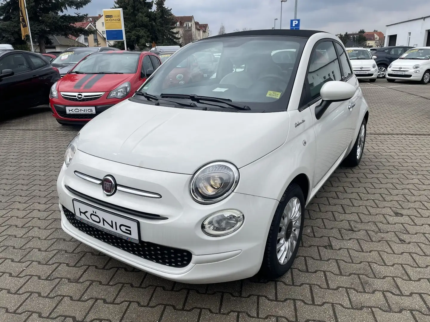 Fiat 500C 1.0 Cabrio DolceVita Klima*Carplay*Tempomat Wit - 1