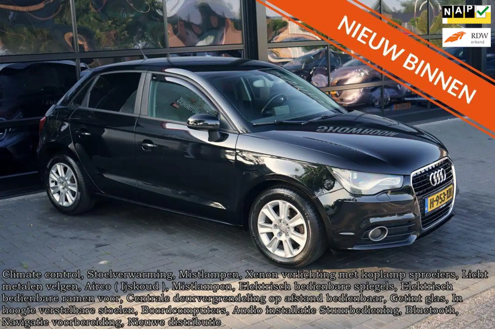 Audi A1 Sportback 1.2 TFSI Pro Line S, Clima, Xenon, Navi, Zwart - 1