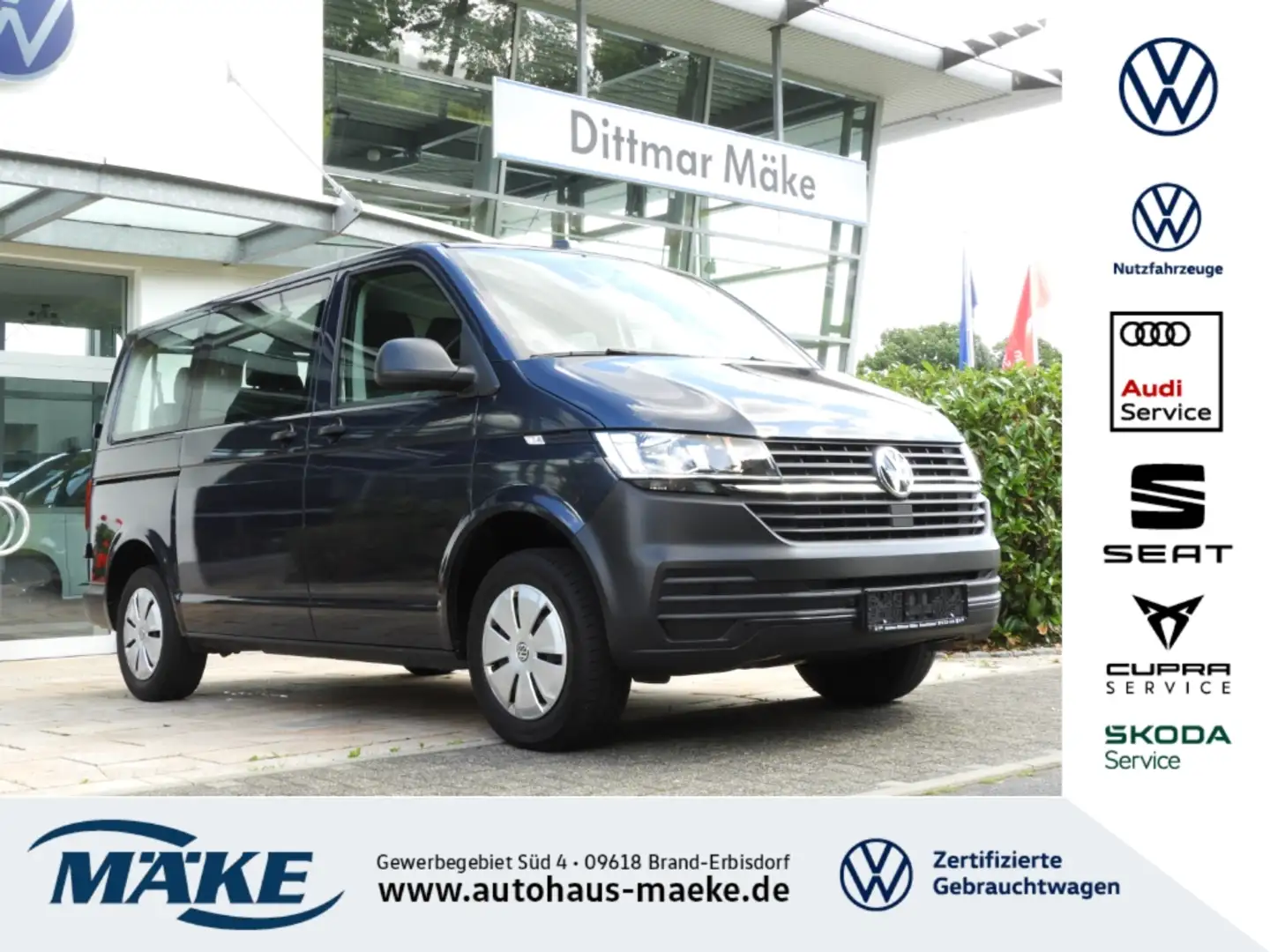 Volkswagen T6.1 Kombi 2.0 TDI DSG 9-Sitzer RDC Klima AHK Blau - 1