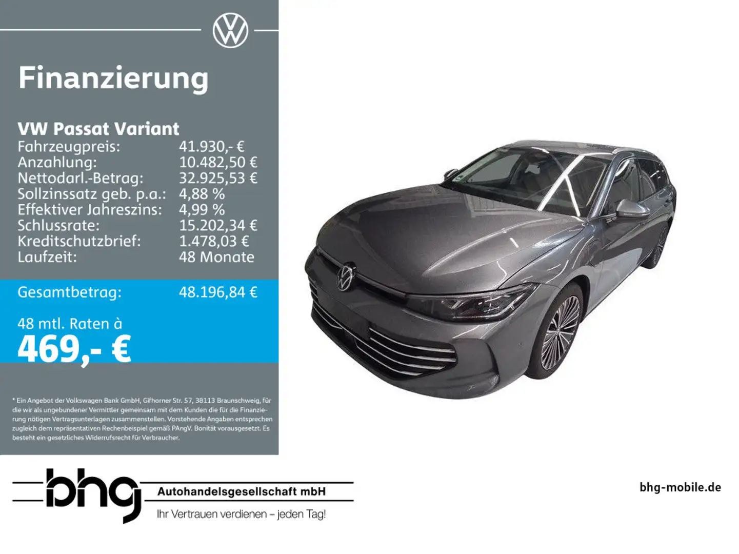 Volkswagen Passat Variant 1.5 e-Hybrid DSG Elegance Mode3 A Grau - 1