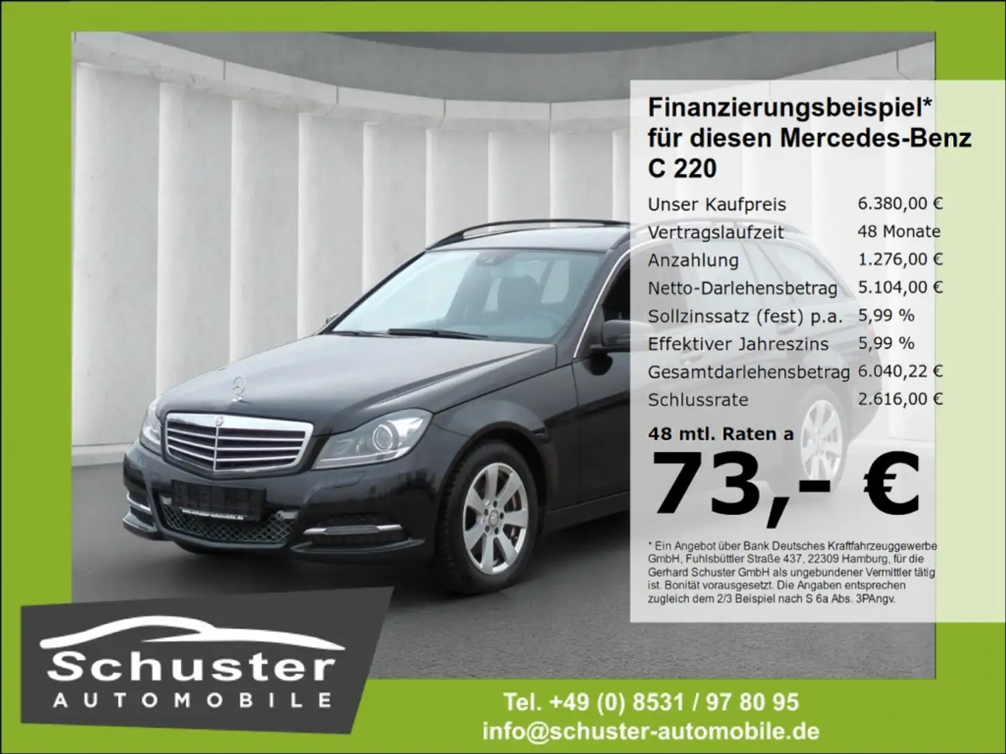 Mercedes-Benz C 220 CDI T-Mod 9-G tronic Classic Temp AHK SHZ Schwarz - 1