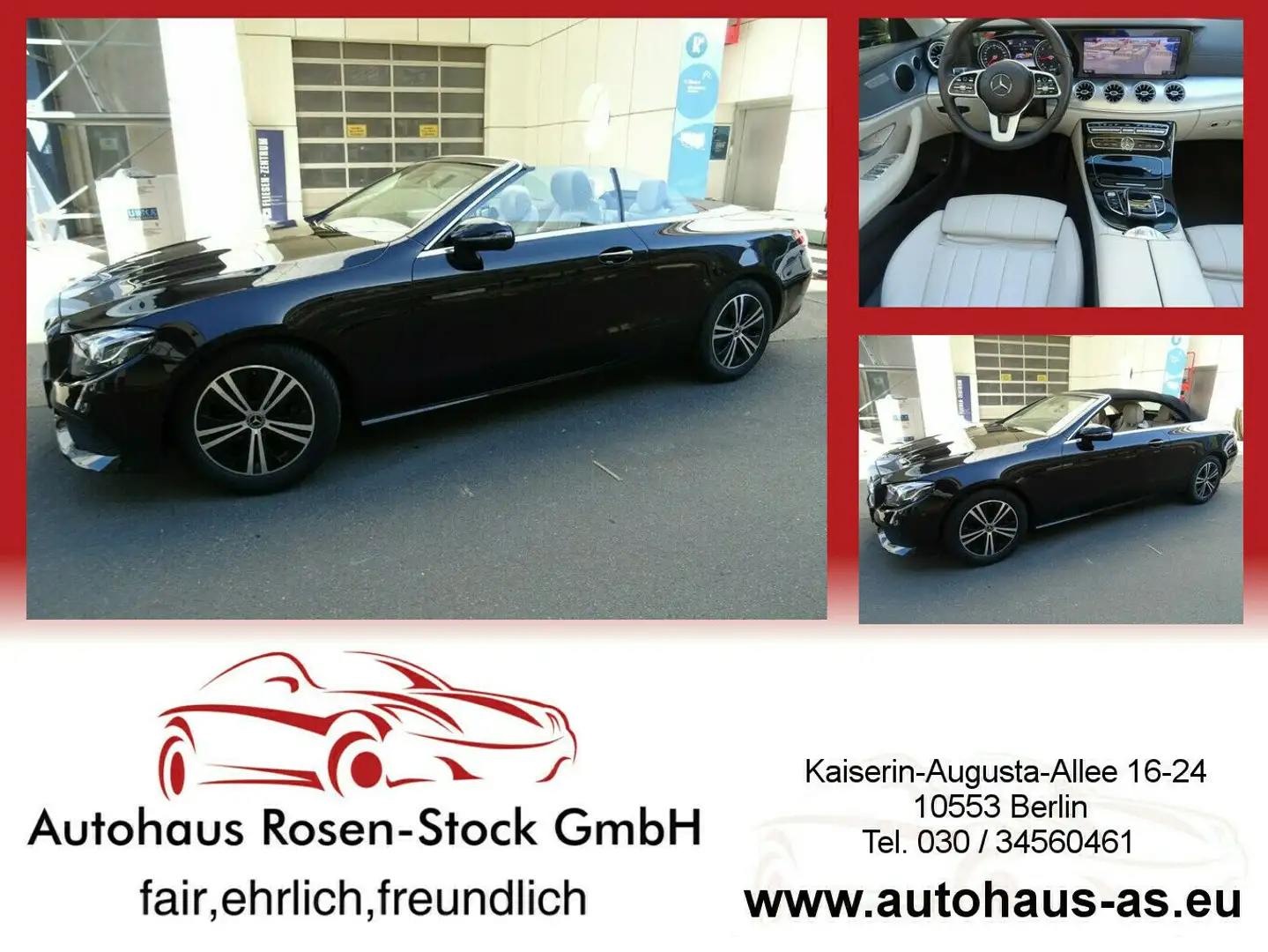 Mercedes-Benz E 220 9G-Tronic,Cabrio,Leder Nappa,ACC,Kamera Schwarz - 1