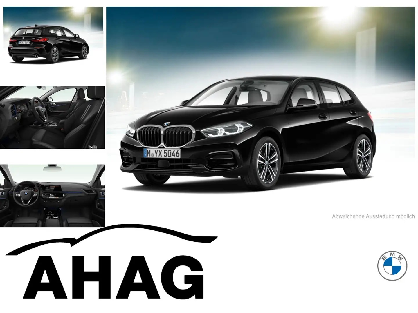 BMW 118 d Sport Line Aut. Sitzhzg Navi LED PDC 17" Schwarz - 1