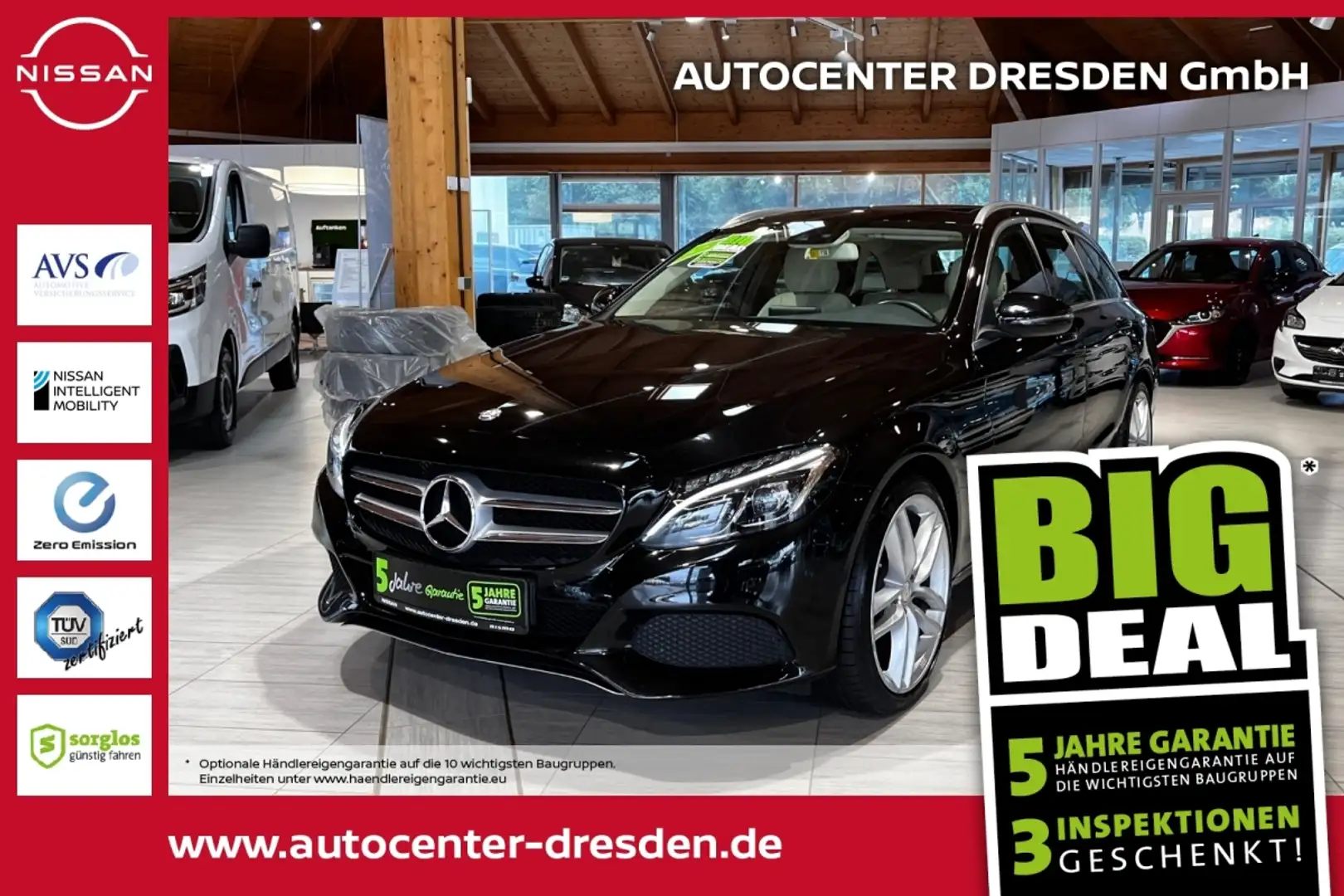 Mercedes-Benz C 200 T CGI Avantgarde PDC+AHK+LED+Navi+Pano Noir - 1
