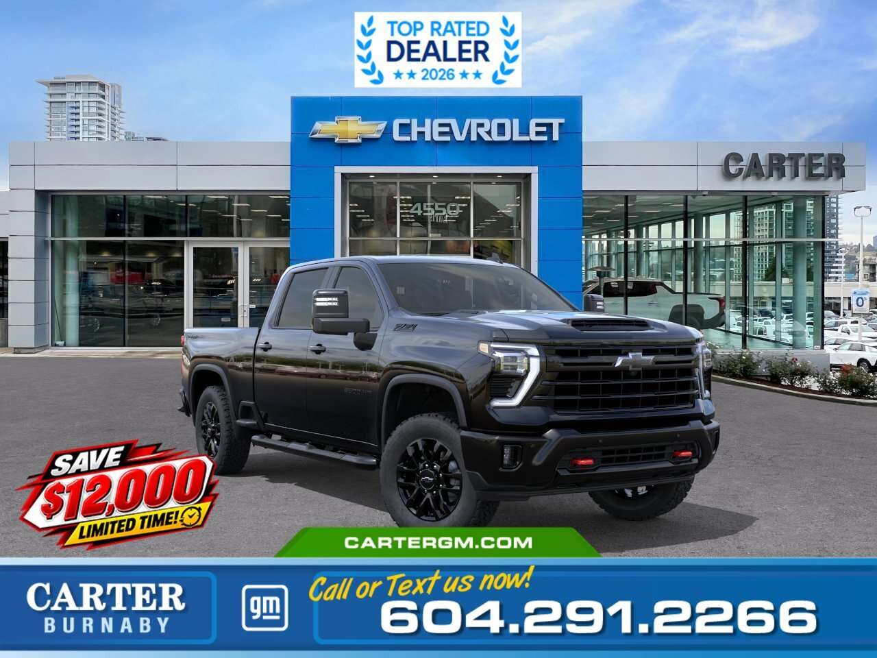 Black 2026 Chevrolet Silverado 3500HD Pickup Truck Four-Wheel Drive Automatic