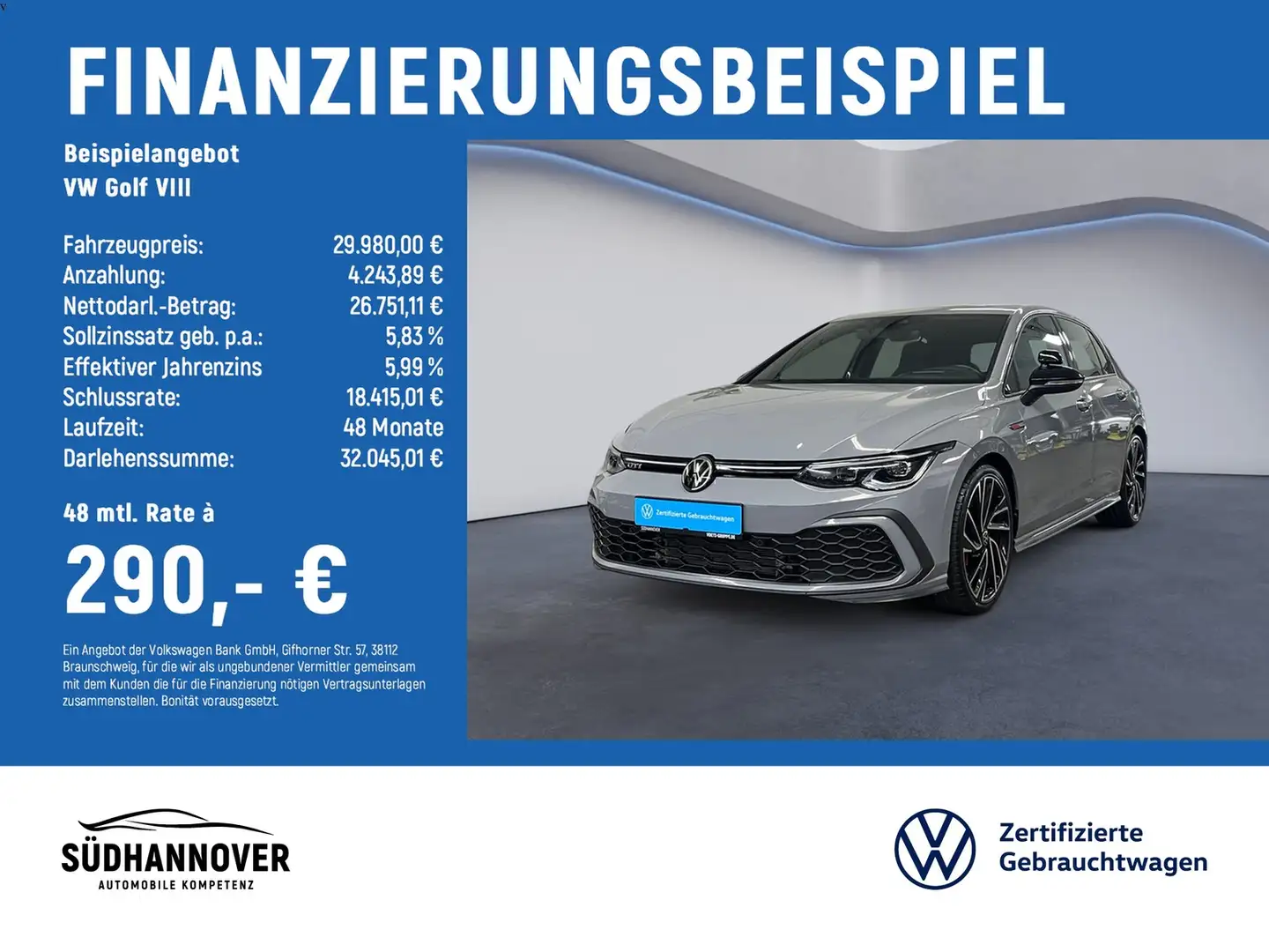 Volkswagen Golf VIII GTI 2.0 TSI FAHRSCHULAUSSTATTUNG Grau - 2