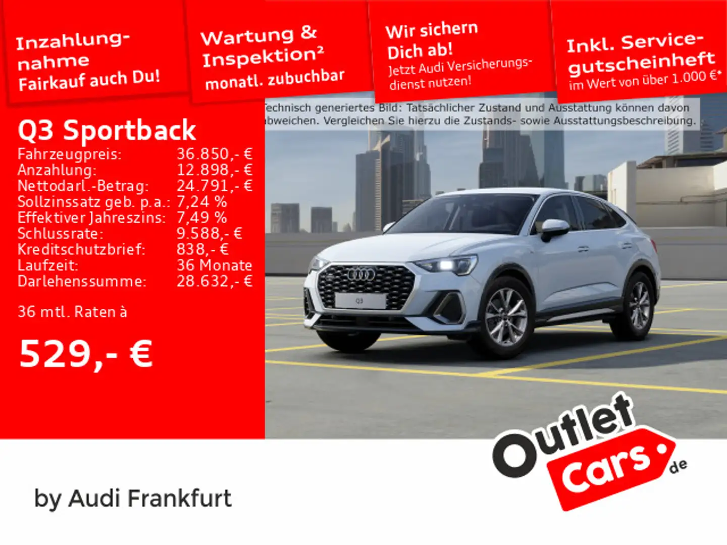 Audi Q3 35 TDI quattro S tronic S line LED Weiß - 1