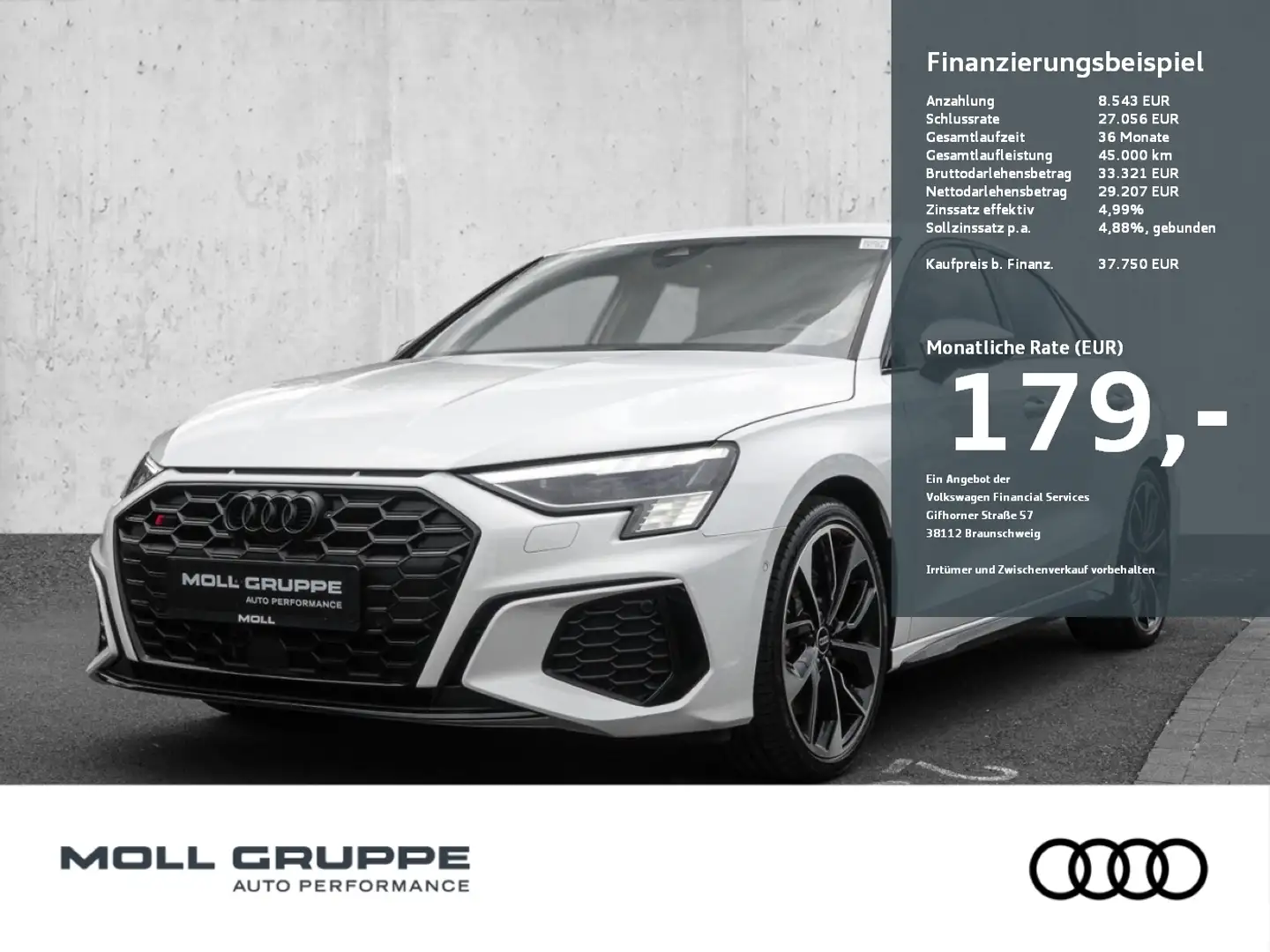 Audi S3 Limousine 2.0 TFSI 228(310)  S tronic Optikpaket s Bílá - 1