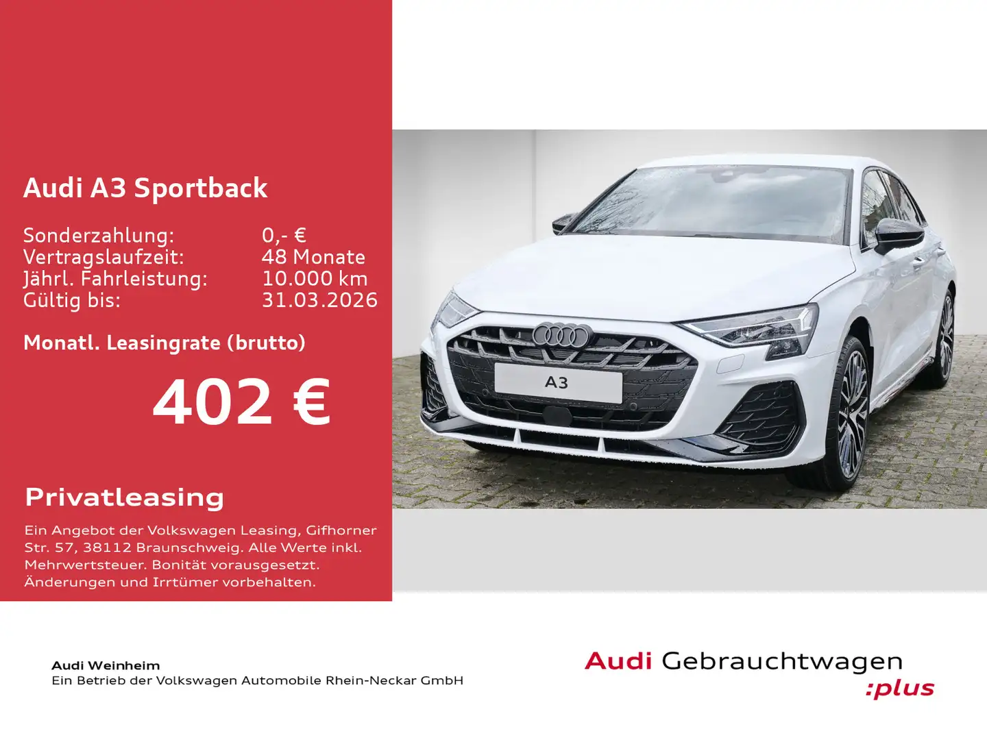 Audi A3 35 1.5 TFSI S line Rückfahrkamera L Weiß - 2