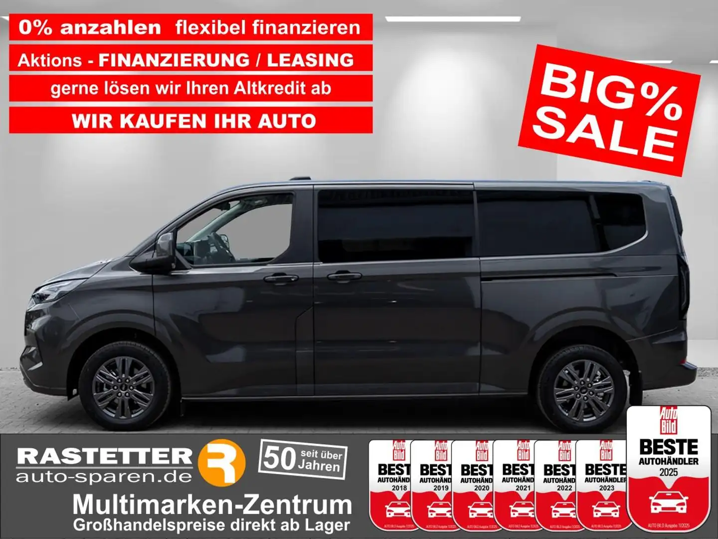 Ford Tourneo Custom L2 Titanium 8S Navi+virtCP+Kamera+SHZ+PDC+Privacy+ Grau - 1