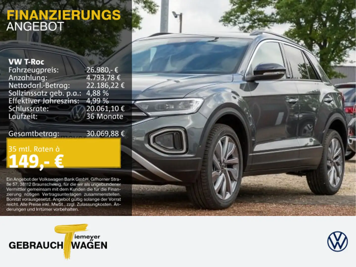Volkswagen T-Roc 1.5 TSI DSG MOVE IQ.LIGHT REAR VIEW LM18 N Grau - 1