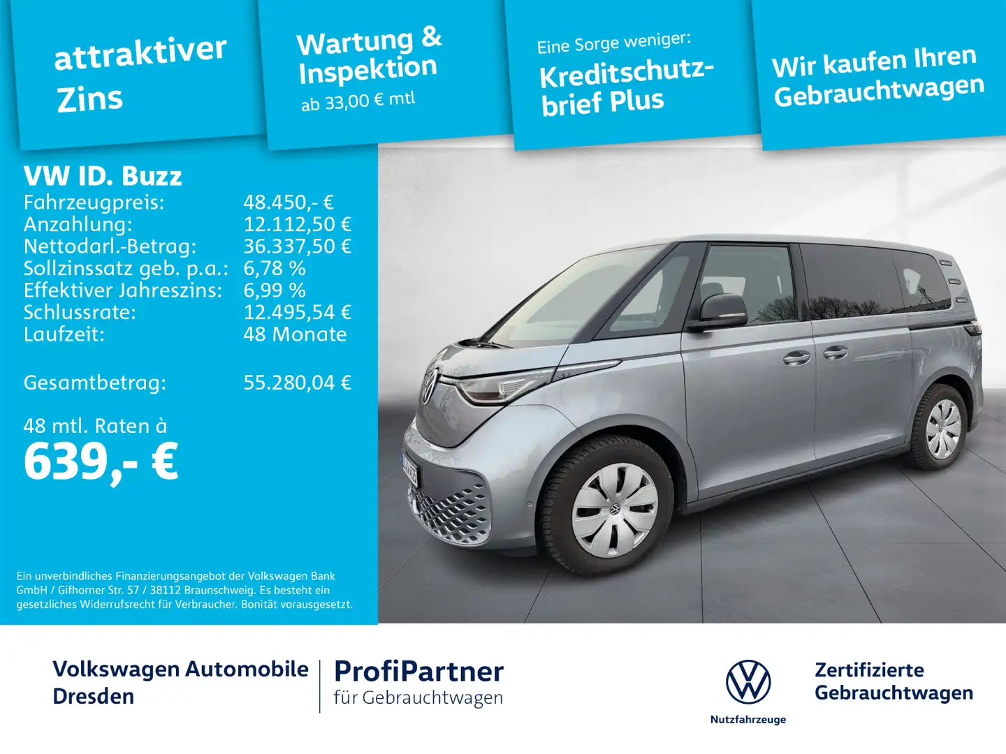 Volkswagen ID. Buzz ID.Buzz Pro LED NAVI APP AHZV el. Schiebetüren Silber - 1