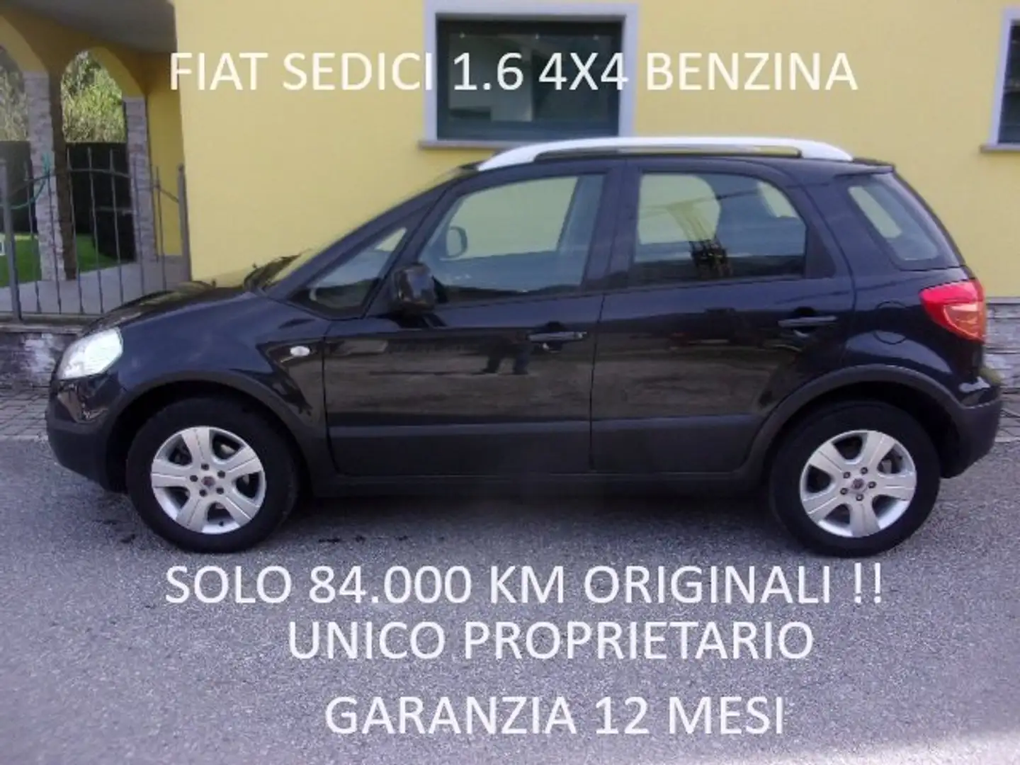 Fiat Sedici 1.6 16v Emotion 4x4 107cv-SOLO 84.000 KM !! Zwart - 2