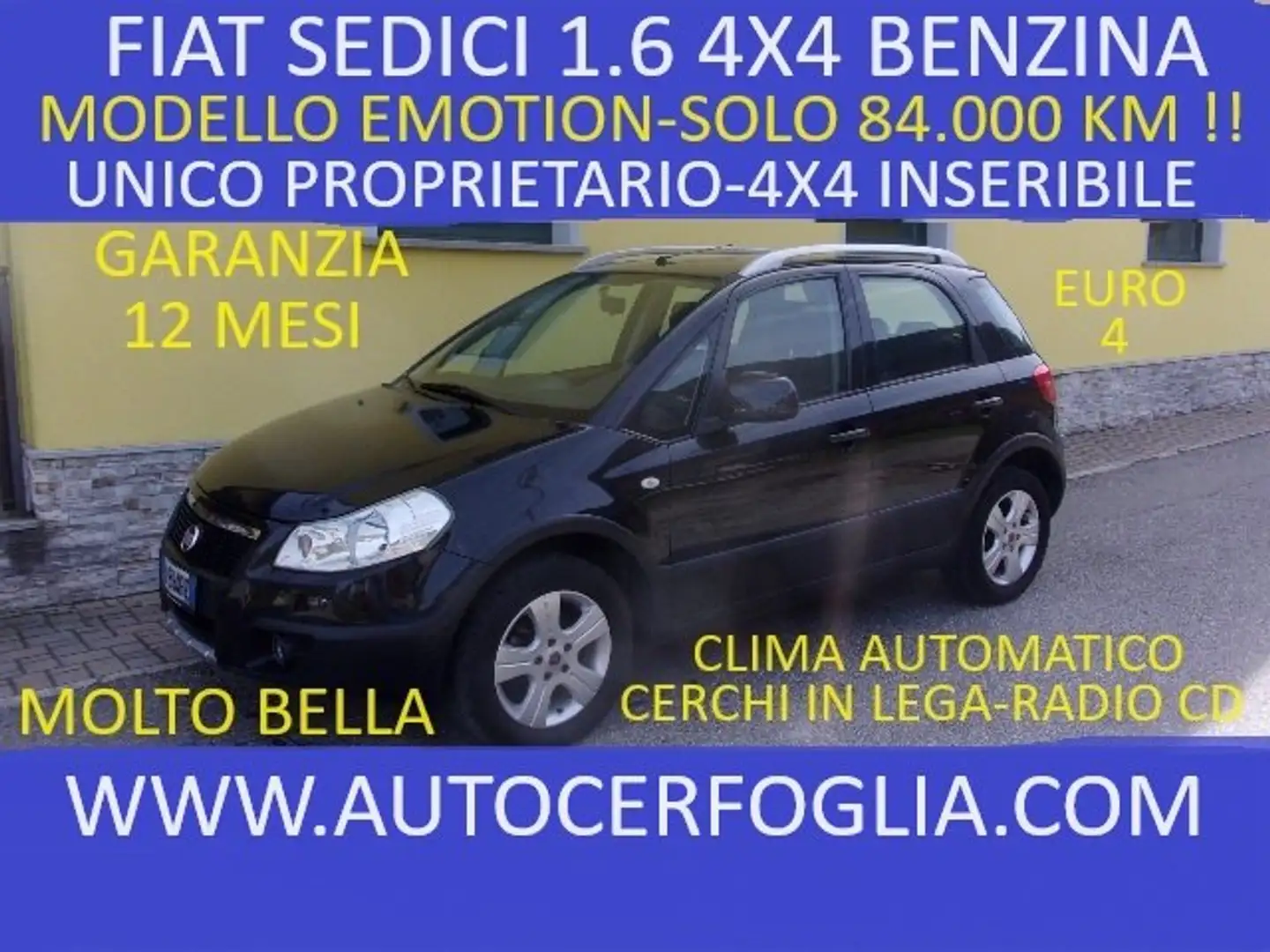 Fiat Sedici 1.6 16v Emotion 4x4 107cv-SOLO 84.000 KM !! Nero - 1