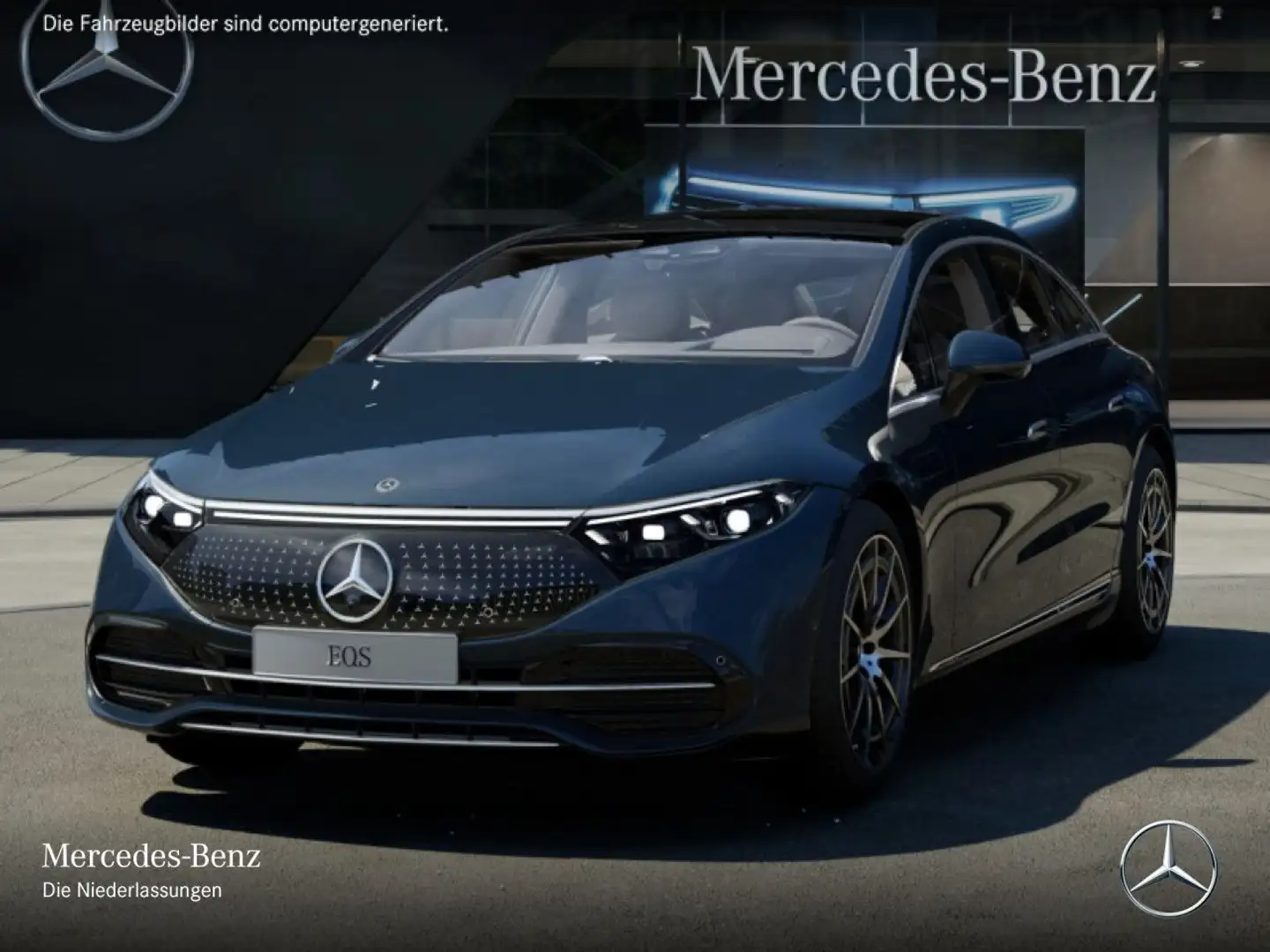 Mercedes-Benz EQS 580 4Matic Avantgarde Fahrass Airmat Pano HUD Blau - 2