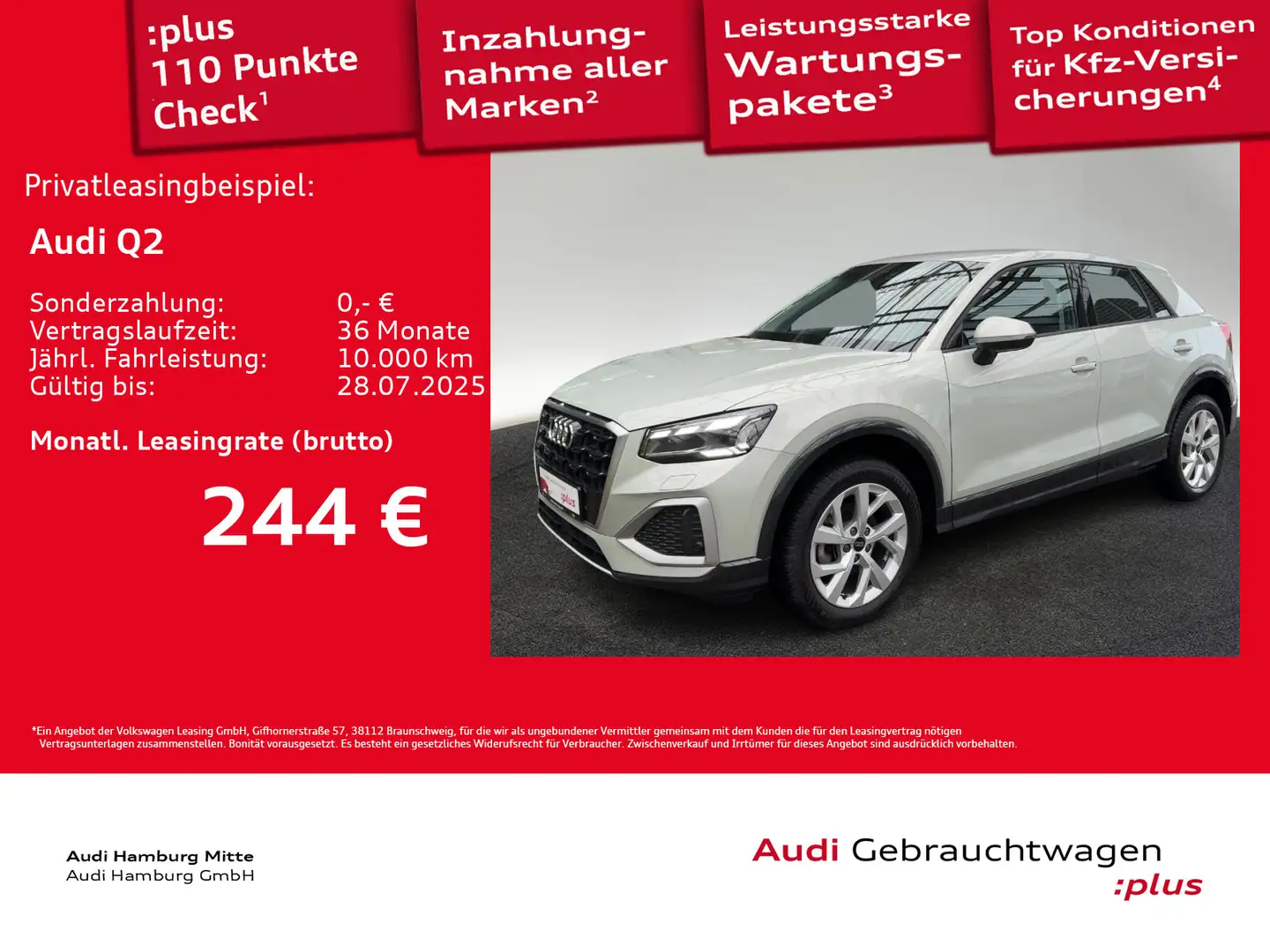 Audi Q2 35 TFSI advanced S tronic Navi Matrix AHK Sit Silber - 1