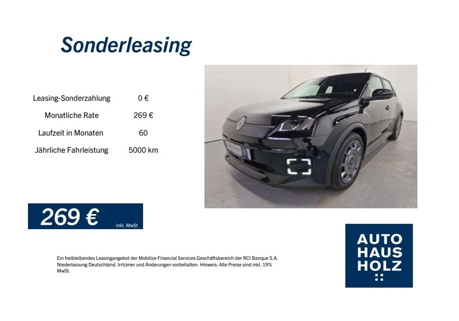 Renault R 5 E-Tech Evolution 120 Urban Range 0,0% Schwarz - 1