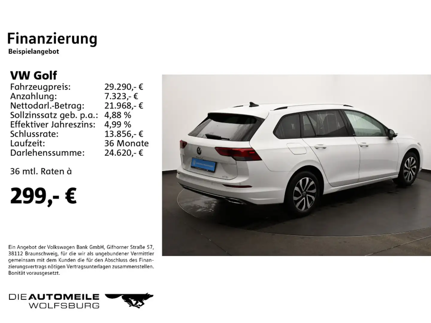 Volkswagen Golf Variant Golf 8 VIII Variant 1.5 eTSI DSG Active AHK/Navi Weiß - 2