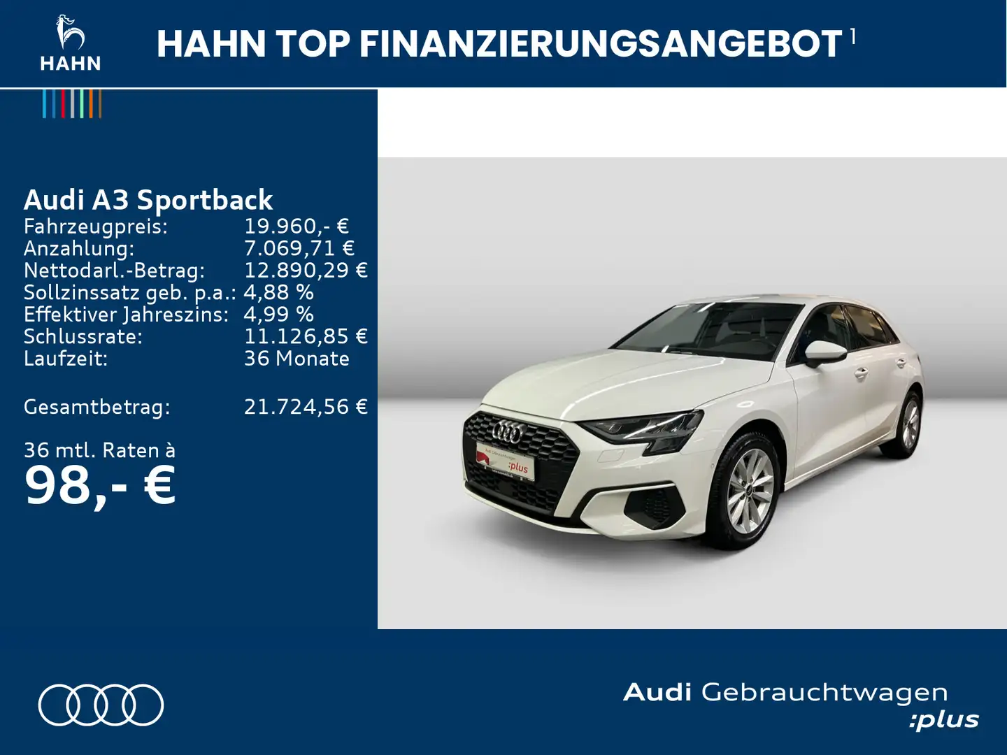 Audi A3 30 TFSI Carplay Virtual LED Tempo Weiß - 2
