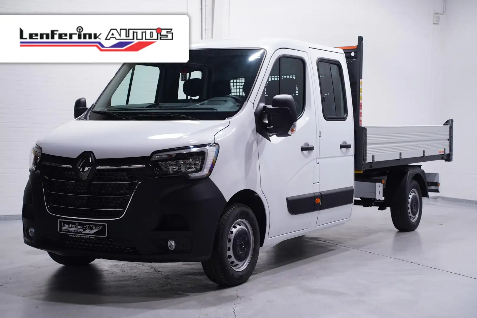 Renault Master 2.3 dCi 165 pk Kipper Dubbel Cabine va 479,- p/mnd Wit - 1