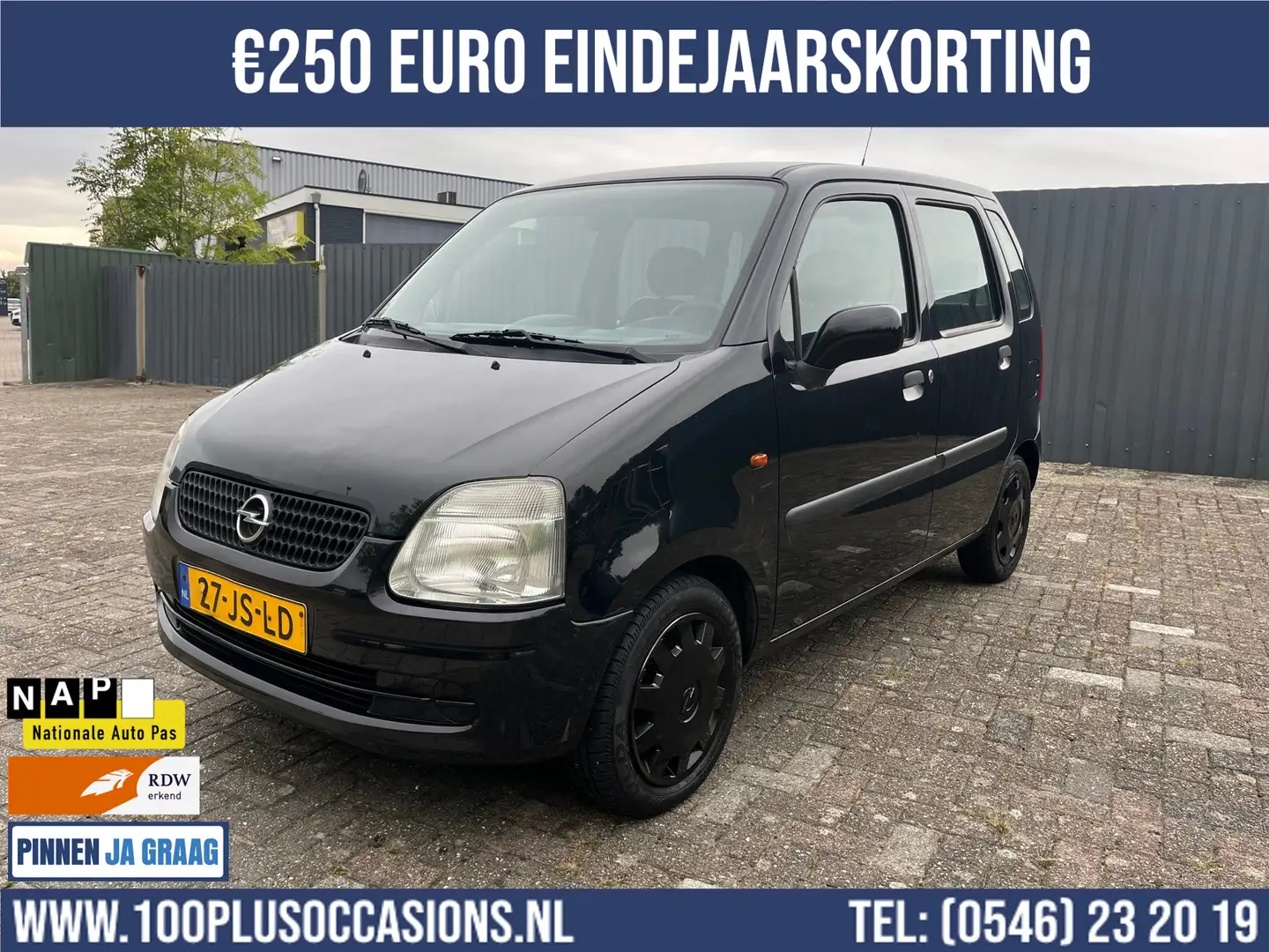 Opel Agila 1.2-16V Comfort INRUILKOOPJE Zwart - 1