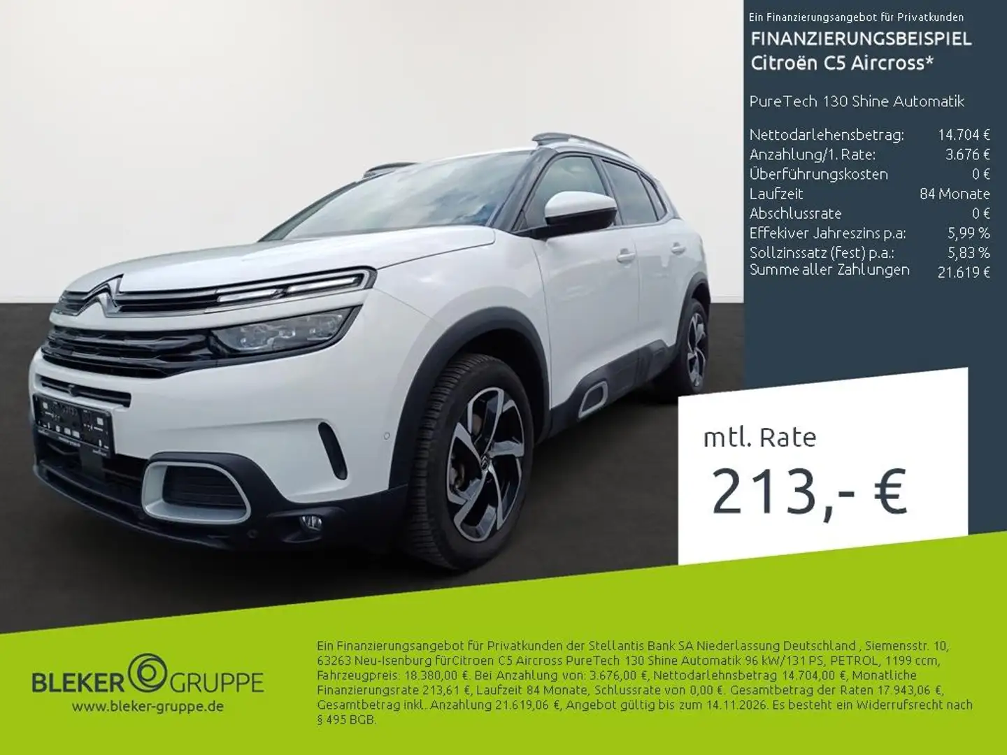 Citroen C5 Aircross PureTech 130 Shine Automatik Blanc - 1