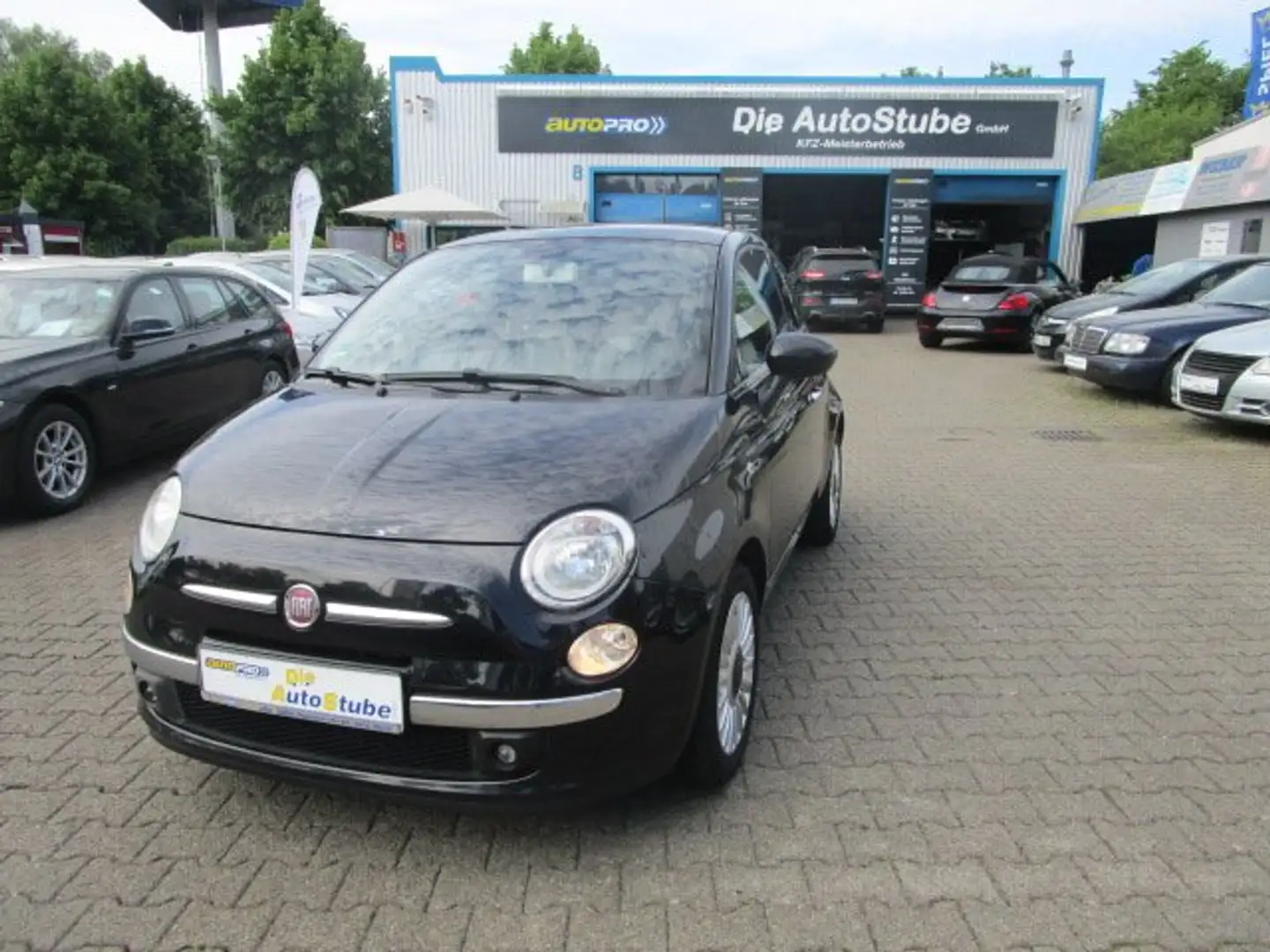 Fiat 500 Klima|PDC|Panoramadach|E-Fenster|Radio mit USB&AUX Schwarz - 1