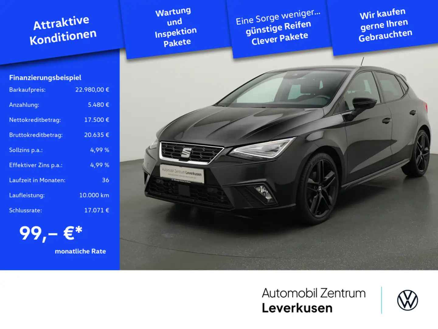 SEAT Ibiza FR Pro Black Edition DSG VIRT AHK NAVI Schwarz - 1