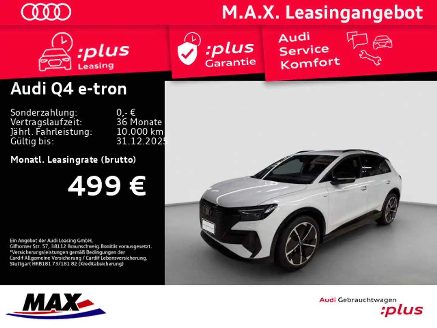 Audi Q4 e-tron 45 S LINE MATRIX+NAVI+AHK+KAMERA+ARHUD Weiß - 1