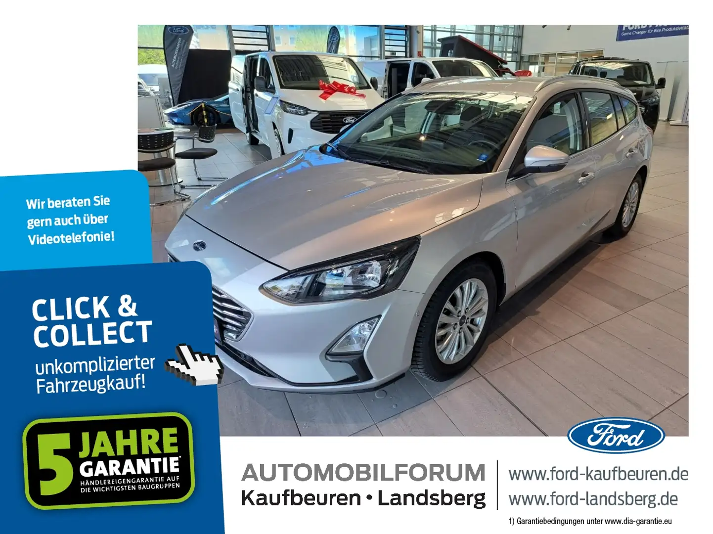 Ford Focus Turnier 1.0 EB Titanium LED Navi PDC RFK Argent - 1