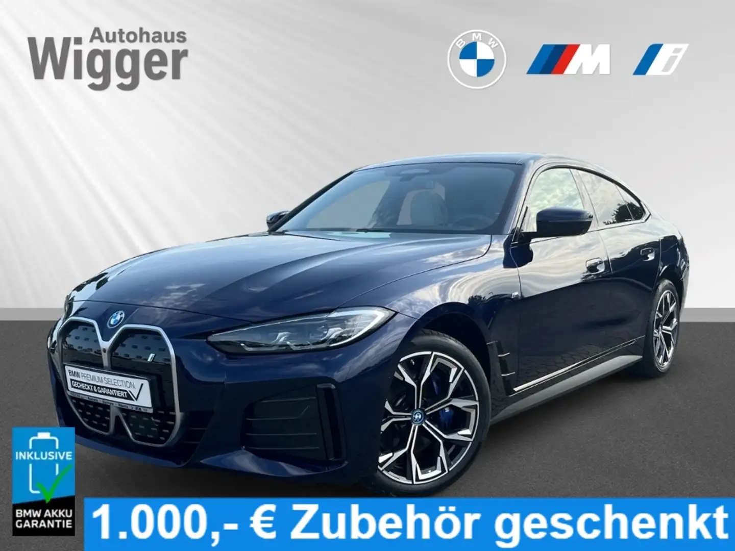 BMW i4 eDrive40 Gran Coupe M Sport/Navi/Soundsystem Blau - 1