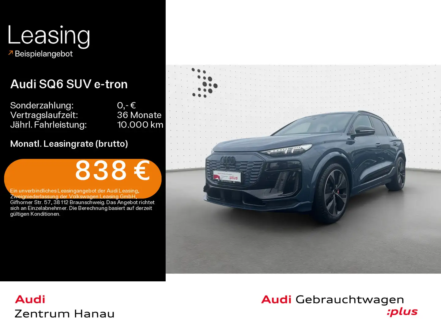 Audi SQ6 e-tron SQ6 e-tron*HUD*AHK*MATRIX*B&O*LUFT*21ZOLL*NAVI Blauw - 1