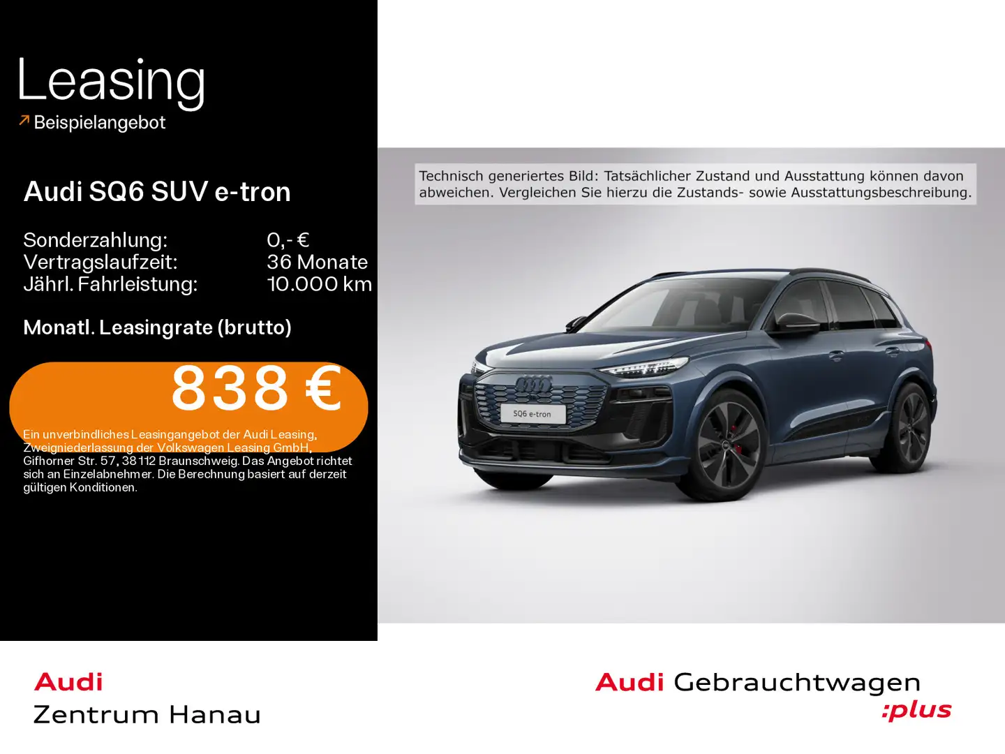 Audi SQ6 SQ6 e-tron*HUD*AHK*MATRIX*B&O*LUFT*21ZOLL*NAVI Blau - 1