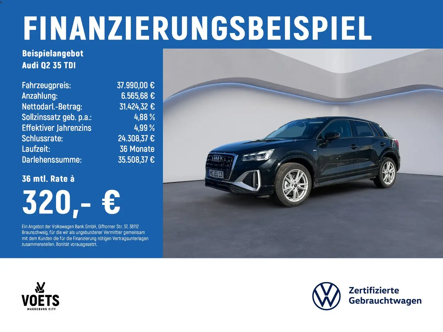 Audi Q2 35 TDI S line AHK+MATRIXLED+18ZOLL+ACC Schwarz - 2