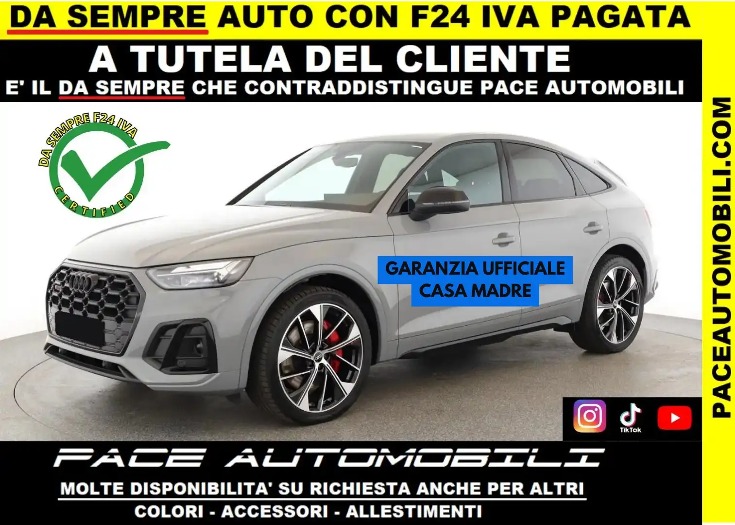 Audi SQ5 TDI B&O QUATTRO SPB SPORTBACK BLACK PACK 21" ACC Grigio - 1