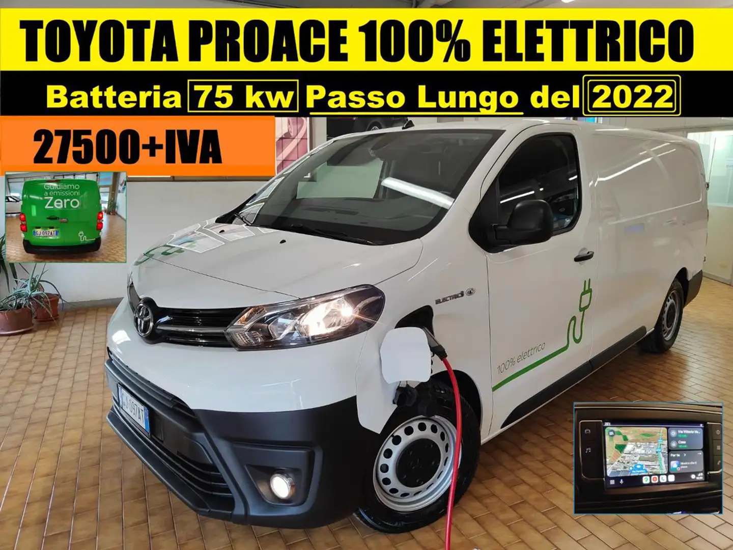 Toyota Proace 2022 ELETTRIC 75kWh PASSO LUNGO carico 10q Weiß - 1