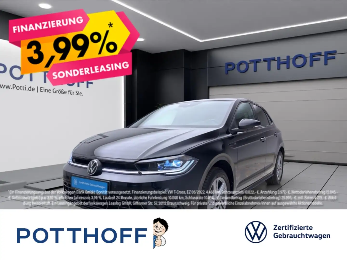 Volkswagen Polo 1.0 TSI R-LINE MATRIX NAVI PDC SITZHZG Schwarz - 1