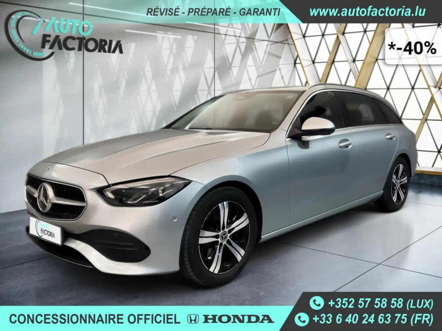 Mercedes-Benz C 200 D Break -40% 163cv BVA9 Sport+GPS+Opts Gris - 1