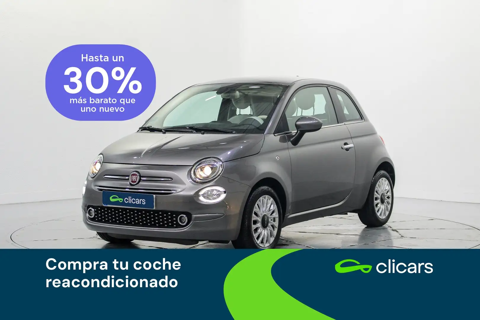 Fiat 500 1.2 Lounge Gris - 1